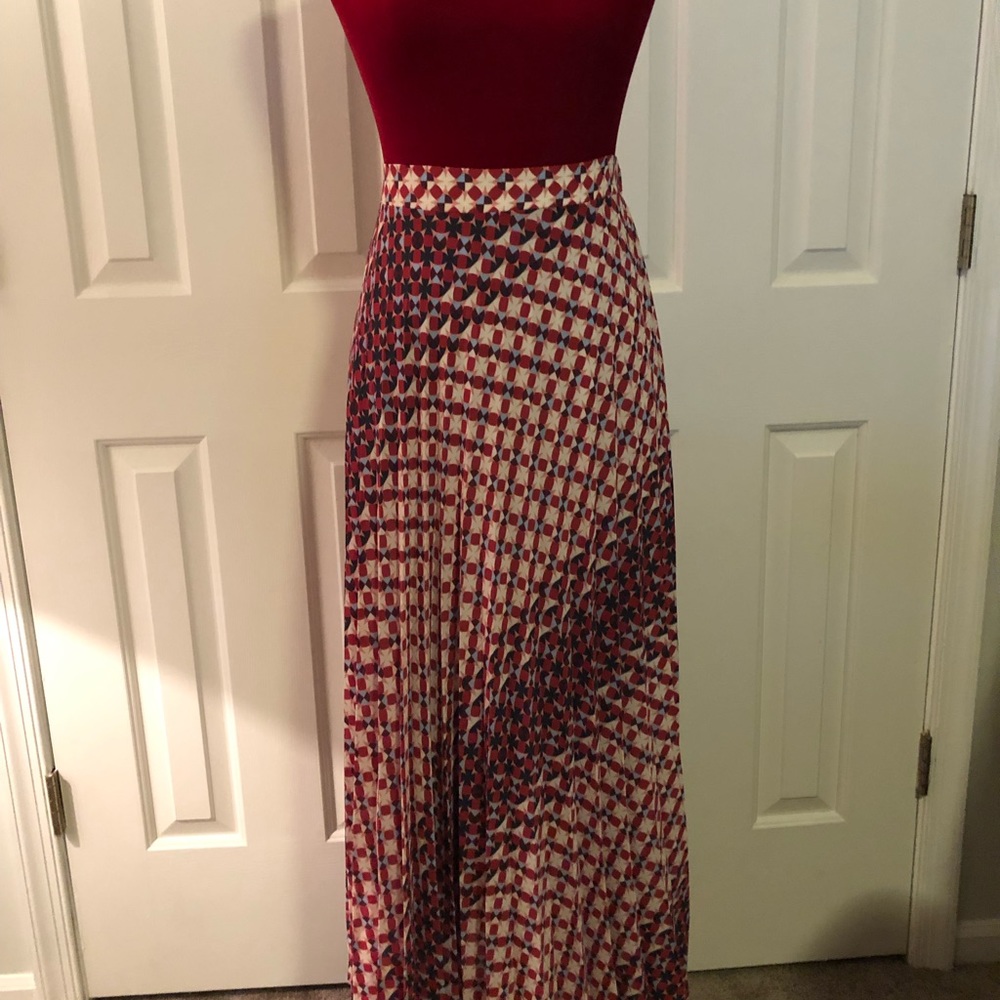 Anthropologie Maeve Hildi Pleated Midi Skirt